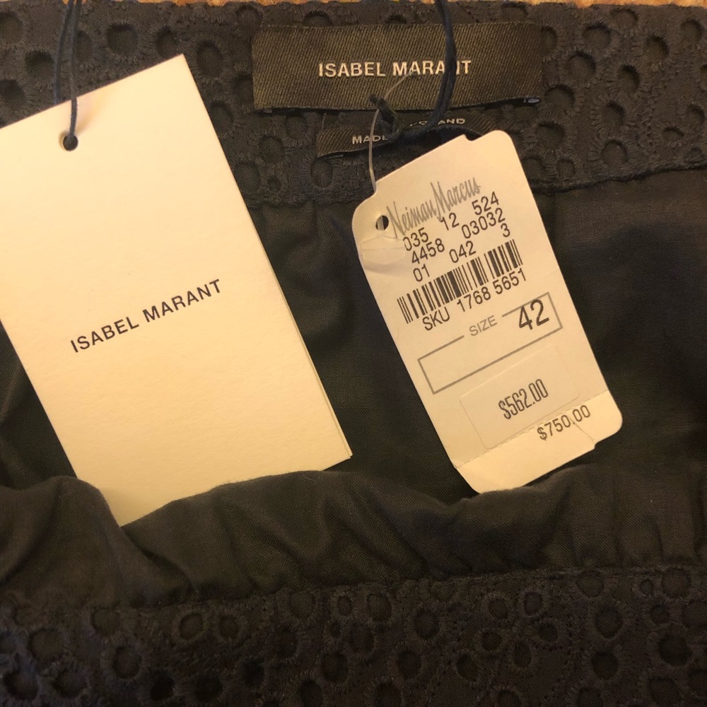 NWT ISABEL MARANT ASYMMETRICAL EYELET SKIRT